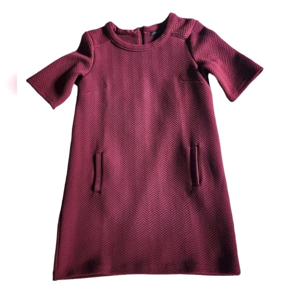 Halogen Dress Mod Sweater Sweatshirt Short Chevron‎ Embroidered Quilted Purple M